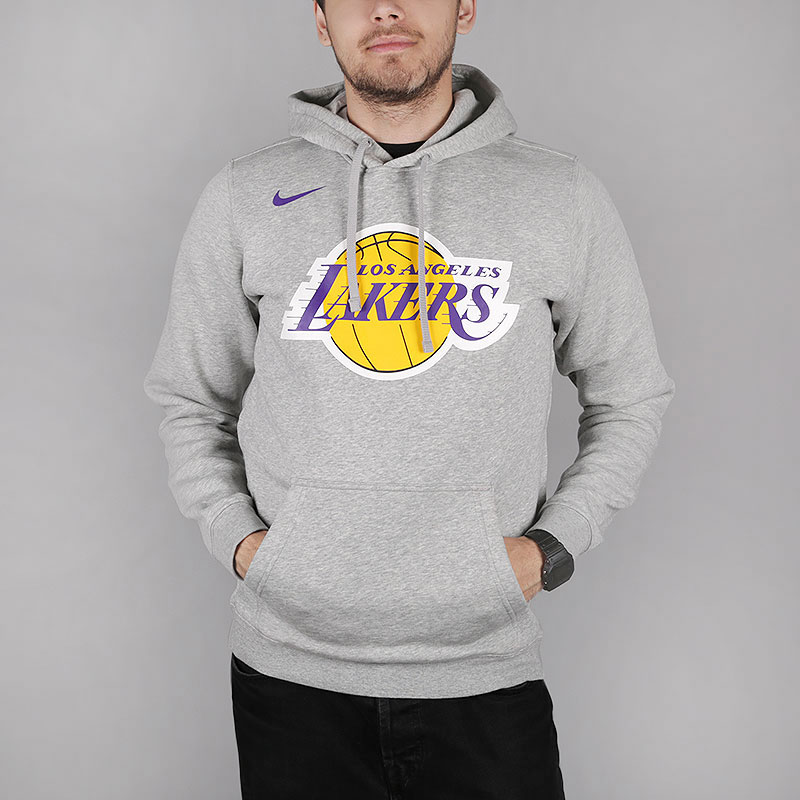мужская серая толстовка Nike Los Angeles Lakers Logo NBA Hoodie AA3671-063 - цена, описание, фото 1